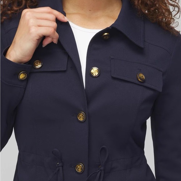 White House Black Market XL Navy cinch Jacket - Picture 2 of 6